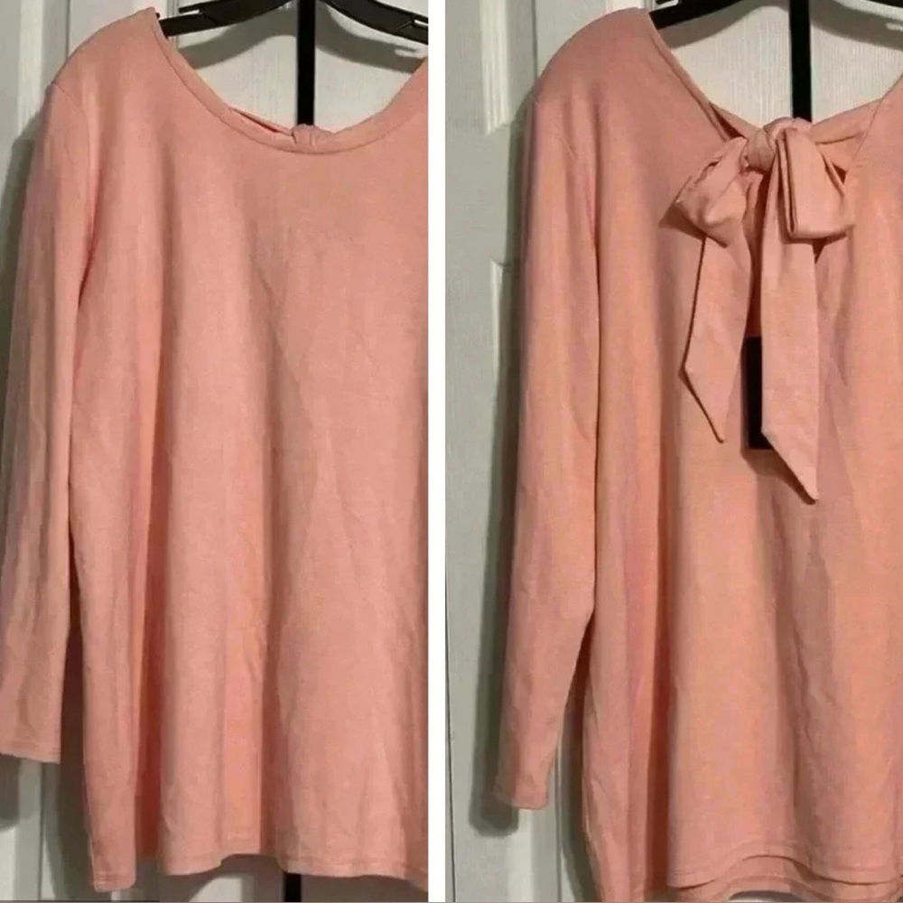 Gibson soft peach knit womans top shirt blouse size XXL